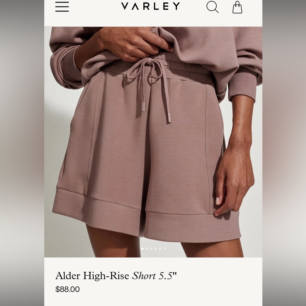 Varley Taupe High Waist Shorts NWT